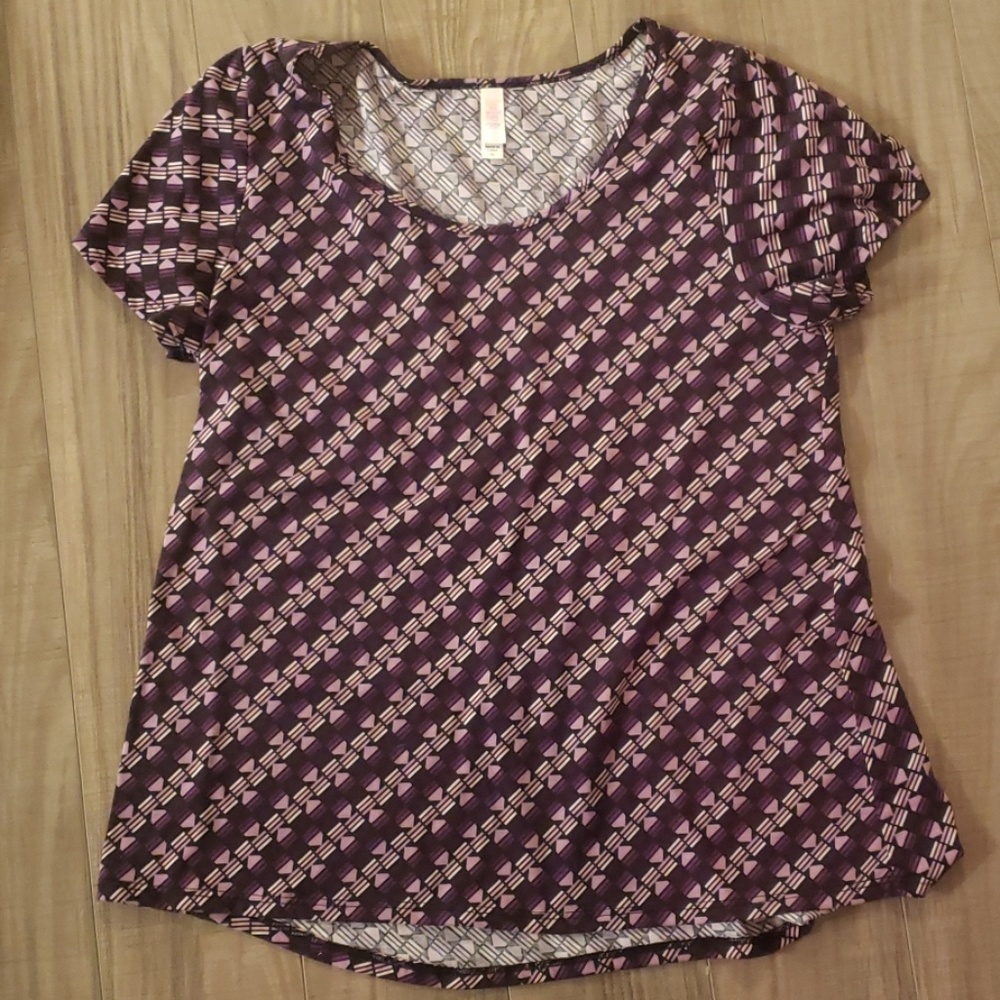 Purple patterned Lularoe Classic T